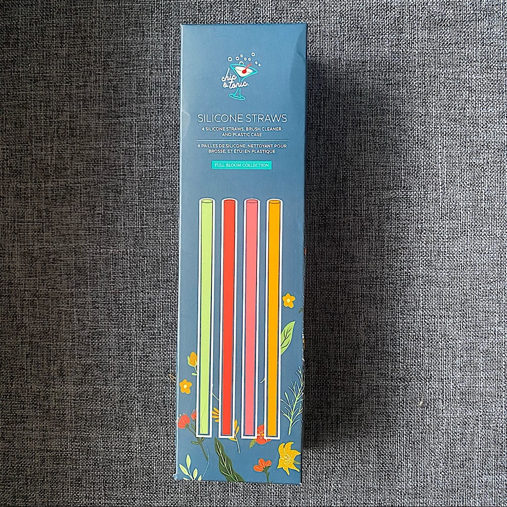 Chic & Tonic 🌺 Reusable Silicone Straws NWT